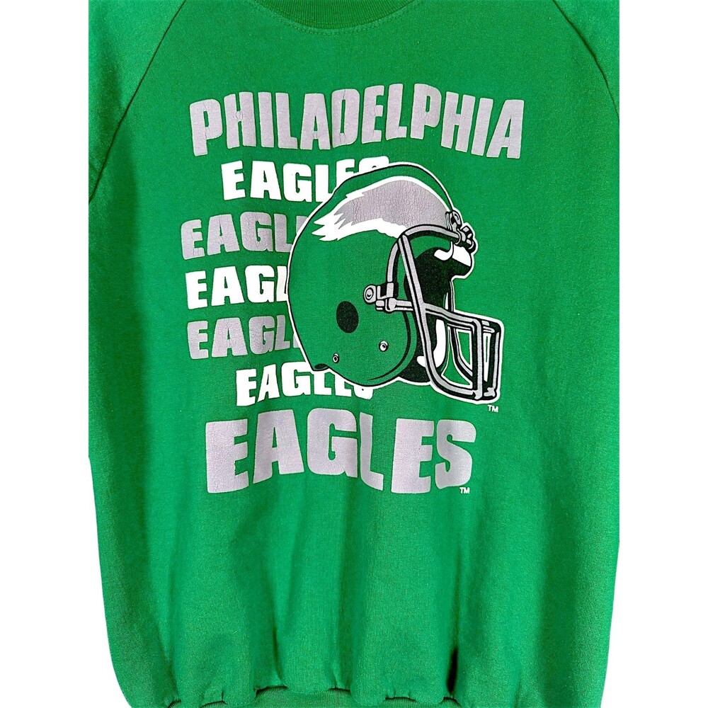Vintage Garan NFL Eagles Sweatshirt Kelly Green 80s - Picture 2 of 13